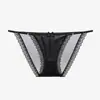 Comercio Exterior Transfronterizo Popular Satén de Seda Hielo Encaje con Abertura Ropa Interior Sexy Verano Delgado Cintura Baja Transparente Bragas