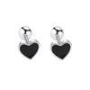 Novos brincos pequenos de amor pretos, fornecimento transfronteiriço, design de cola, brincos em forma de coração, brincos com fivela de vento preto escuro