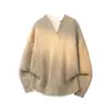 Conjunto de Suéter de Malha Grossa com Gola V e Trançado para Homens, Outono e Inverno, Espessado Quente Solto Estilo Americano Pulôver Preguiçoso Tricô