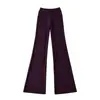 Fabricante mayorista de ropa para mujer transfronteriza 2026 cárdigan térmico de ajuste slim con cuello alto y cremallera y conjunto de pantalones de microcampana hasta el suelo