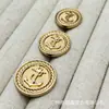 Botões metálicos estilo marinho para ternos, casacos de lã tricotada, botões decorativos simples e versáteis para costura à mão