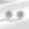 2024 Brincos de girassol de diamante completo de luxo leve explosiva Coreano Borla High-end Sense Fashion Brincos Atmosféricos para Mulheres