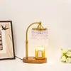 Lirio del Valle Lámpara de Cera Aromaterapia Lámpara de Mesita de Noche Vintage Francesa Pieza Decorativa para el Hogar Lámpara de Mesa con Fragancia sin Llama Madera Maciza