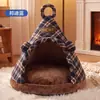 Ninho de Gato Transfronteiriço Tenda de Gato Outono e Inverno Ninho de Cão Iurte Mongol Casa de Cachorro Natal 3D Estrela Cama Quente para Cão Pet