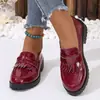 Mocasines de tacón grueso transfronterizos europeos y americanos para mujer, nuevo estilo 2025, talla grande, venta al por mayor, zapatos perezosos, estilo coreano, sin cordones, venta al por mayor, talla grande