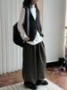 Lou Fu Início da primavera Novo estilo japonês Retro lã V-neck Cardigan Colete Fofo Carnudo Empilhado Slim Top para mulheres