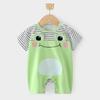 Mameluco de Bebé Verano Estilo Delgado Ropa de Niño Algodón Puro Manga Corta Mameluco para Recién Nacido Conjunto de Verano de Una Pieza de Dos Piezas Falsas