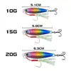Cebo señuelo con anzuelos triples, Plomo jigging hundible, Cebo señuelo para jigging, Jig de escamas de pez de lance largo, Señuelo de superficie para lubina