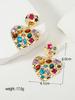 Pendientes europeos y americanos de estilo famoso, serie de gemas, con forma de gota de agua cuadrada geométrica, ligeros y lujosos pendientes de cristal para mujer, venta al por mayor.