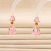 Brincos Pingente Triângulo Rosa Flor Simples Versáteis Brincos Frescos Doces Elegantes Joias