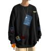 Sudadera para Niños, Adolescentes y Niños Mayores, Marca de Moda Holgada Cuello Redondo Sudadera de Manga Larga de Marca de Moda para Estudiantes de Secundaria, Ropa de Otoño