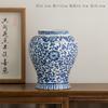Jarrón de Porcelana Azul y Blanco de Shumen Decoración de Cerámica Vintage Flores Flores Secas Mesa de Comedor Oficina Hogar Sala de Estar Adornos Artículos para Flores