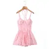 Vestido de tirantes de estilo europeo y americano de Amazon, superventas de verano, nuevo, floral, con cuello halter