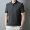 Camiseta de manga corta para hombre sin costuras de alta elasticidad, nueva de verano, polo de punto de amoníaco elástico, venta al por mayor, entrega en una sola pieza