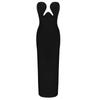 Em Estoque Vestido Longo Tomara-que-caia Estilo Europeu e Americano com Fenda, Vestido Bodycon Elástico, Roupas Femininas Amazon, Preto Justo.