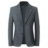 Blazer de veludo cotelê retrô masculino europeu e americano outono/inverno 2026, terno casual de abotoamento duplo, jaqueta de abotoamento simples slim-fit para negócios
