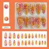 Peças de nail art de linha simples, peças de unha flor prensada, peças de unha postiças tridimensionais versáteis, peças de nail art removíveis europeias e americanas com strass, 24 peças