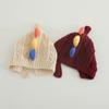 Gorro de Lana para Bebé de Invierno Lindo Dinosaurio Pequeño Puntiagudo Gorro para Bebé con Ranura Trasera Gorro de Punto Cálido para Niños Exportación