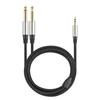 Línea de audio al por mayor de 3.5 a doble 6.5, una y dos grandes y dos núcleos de 6.35 mm para teléfono móvil, órgano electrónico, amplificador de potencia, caja de audio