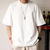 Camiseta de Algodón de Fibra Larga de Xinjiang, Tres Agujas, 520g, Peso Pesado, Estilo Americano, Algodón Puro, Unisex, Manga Corta, Transpirable, Casual, Color Sólido, Camiseta Gruesa