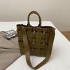 Bolso tejido para mujer, elegante, de gran capacidad, con diseño cruzado, de alta gama, con textura de nicho, para uso diario.