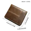Nueva Cartera de Cuero para Hombre Multi Tarjetas Cartera Retro Capa Cepillada Antirrobo Piel de Vaca Cartera para Monedas de Hombre Venta al por Mayor