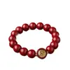 Pulsera Moneda Fantasma de la Montaña de Cinabrio Imitación Año del Serpiente 2025, Pulsera de Pareja del Año del Zodiaco, Accesorio Unisex, Suministro en Vivo
