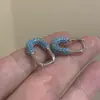 Brincos de Broche em Forma de U com Zircônia Microincrustada, Estilo Coreano Moderno, Simples e Versáteis, Pequenos Brincos de Alto Padrão, Brincos Elegantes para Mulheres