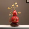 Nuevo adorno de calabaza estilo chino para sala de estar, mueble de TV y decoración de entrada, un regalo de inauguración para un jefe o una casa nueva