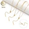 Corrente Osso de Cobra Aço Titânio Aço Inoxidável Corrente Redonda de Cobra Corrente Labial Banhada a Ouro 18K Corrente Feminina para Clavícula Colar Fino Elegante e Fashion