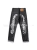 Jeans Lavados Retro Americanos Estilo Hip-Hop Callejero Estampados Pantalones de Pierna Recta 2026 Primavera y Otoño Nuevo Estilo Transfronterizo
