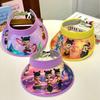 Sombrero de ala grande con dibujos animados para niños, protector solar de verano para exteriores, para niños y niñas, sombrero de sol con parte superior vacía, novedad de 2025