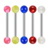 Brincos de Aço Inoxidável Colorido Acrílico Translúcido para Hélice e Piercings de Língua - Venda Quente Transfronteiriça