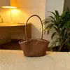 Nova Moda de Férias Estilo Coreano Primavera e Verão Bolsa de Mão Feminina Tecida, Cesta Tote, Bolsa Tote de Ombro Único em Formato de Concha, Bolsa Tecida