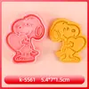 Forma de Biscoito Série Snoopy Coração 3D Desenho Animado Forma de Biscoito Argila DIY Simulação Biscoitos Impressos