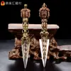 Buda Yuan Hui Xizang instrumento ritualístico King Kong cara fechada cabeça de cavalo King Kong Nepal feito à mão cobre superior ferro inferior cinco fios Vajra Puba pilão