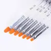 Fábrica de origen pluma para uñas varilla transparente brillo plateado dorado pluma de fototerapia arte de uñas pincel para arte de uñas media redonda Paquete de 7