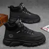 Botas Martin Masculinas de Cano Alto para Outono Calçados de Trabalho Masculinos Tendência Versátil Solado Grosso Estilo Britânico Retrô Botas Curtas de Montanhismo
