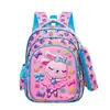 Mochila infantil 3D de desenho animado simples, grande capacidade, adequada para alunos do 1º e 2º anos, mochila com rodinhas para o ensino fundamental, atacado para vendas transfronteiriças