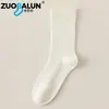 Meias Femininas Zobaren Primavera e Outono Meias Seamless de Cano Médio 10A Antibacterianas Resistentes a Odores Meias Largas de Algodão Puro Meias de Algodão Respiráveis em Malha