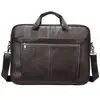 Maletín de Negocios de Cuero Genuino de Moda para Hombre, Bolso de Mano de Alta Gama para Documentos y Computadora, Gran Capacidad, Bolso de Mano para Viajes de Negocios al por Mayor