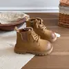 Botas Martin infantis, nova coleção outono/inverno 2026, botas de couro retrô para meninos e meninas, botinhas confortáveis de sola macia para bebês e crianças pequenas