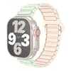 Adecuado para Apple iwatch5678SE10 Correa de Silicona Líquida Magnética de Tres Bucles Color Doble Ultra Watch