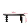 Mesa de Jantar e Cadeiras Simples Francesas de Madeira Maciça Preta Estilo Nórdico Meio do Século Mesa de Jantar Semi-Oval tipo Ilha Contra a Parede Mesa Longa Criativa