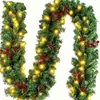 Decoraciones de Navidad 50CM Corona de Navidad 2.7m Guirnalda de Navidad Decoración de puerta Colgante de puerta Colgante de pared 80cm Corona de Navidad