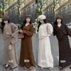Conjunto de Tricô Design Estilo Francês para Mulheres, Suéter de Manga Longa e Saia Outono/Inverno 2025, Conjunto de Duas Peças Estilo Simples para o Dia a Dia