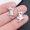 Mezcla 20 Colgantes de Gatos Pateadores y Gatitos con Huellas de Plata Antigua para Pulseras DIY Accesorios de Collar Estilo Caliente Transfronterizo
