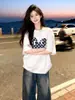 Camiseta de algodón puro de peso pesado, versátil, personalizada, de manga corta, longitud media, para hombres y mujeres, verano, holgada, corte slim, estilo boyfriend, cuello redondo, ins