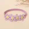 2025 Nueva Diadema para Bebé de Primavera y Verano Transfronteriza Color Sólido Flor Diadema para Niños Accesorios para la Cabeza Diadema de Nylon Suave para Bebé