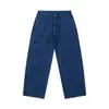 Pantalones de Trabajo Azules Franceses Reknat Vintage Resistentes Lavados Deshilachados 100% Algodón para Hombre Casual Pierna Recta Pantalones de Leñador Pl2261